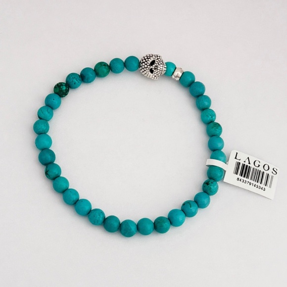 LAGOS Anthem Turquoise Skull Bead Bracelet Size Large L (8)